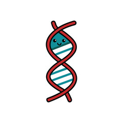 cartoon illustration of a dna