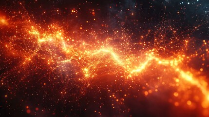 Abstract fiery energy flow through space.