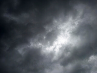 Photographic documentation of black storm clouds