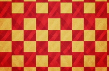 Red and Yellow Checkerboard Pattern Background for Design Use
