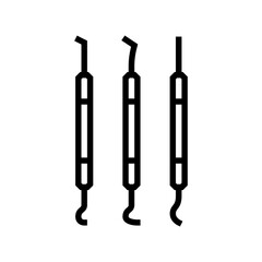 dental scaler orthodontist line icon vector illustration