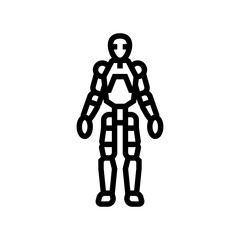 humanoid robot social robotics line icon vector illustration
