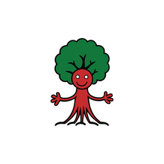 vector illustration of an apple tree