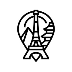 landmark geographical discoveries line icon vector illustration