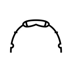 lip and cheek bumper orthodontist line icon vector illustration