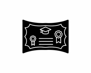 creative clean silhouette Diploma Certificate Icon vector illustration 