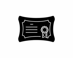 creative clean silhouette Diploma Certificate Icon vector illustration 