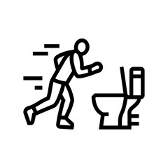 running toilet diarrhea line icon vector illustration