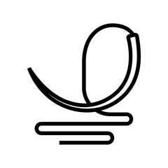 surgical needle thread surgeon line icon vector illustration