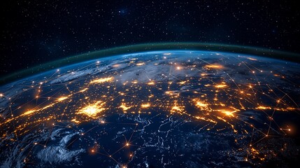 Obraz premium Earth Network at Night