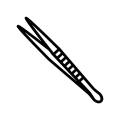 tissue forceps surgeon line icon vector illustration