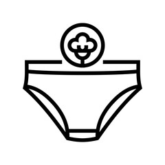 wear cotton underwear intimate care line icon vector illustration