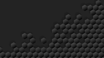 black vector hexagon background
