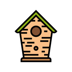 birdhouse multi species home color icon vector illustration