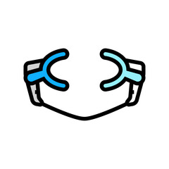 cheek retractor orthodontist color icon vector illustration