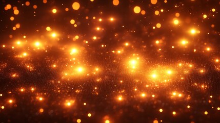 Sparkling Golden Lights Abstract Background