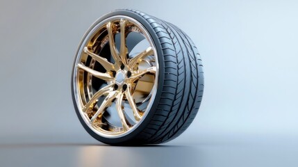 Gold alloy wheel and tire