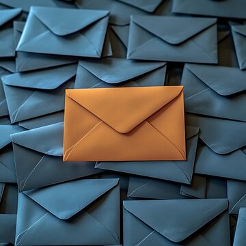 Envelope Stack Distinct Mail Against Background