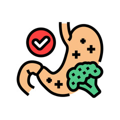 green leafy vegetable diarrhea color icon vector illustration