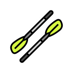 kayak paddle water trip tourism color icon vector illustration