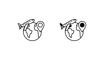 Landing Pin icon design with white background stock illustration