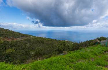 La Palma island in Canary archipelago Atlantic island in Spain Panorama from La Tosca viewpoint in...