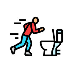 running toilet diarrhea color icon vector illustration