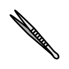 tissue forceps surgeon color icon vector illustration