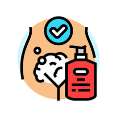 use an intimate wash for sensitive areas color icon vector illustration