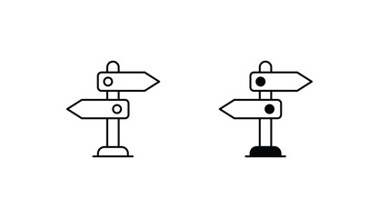 Directional Sign Board icon design with white background stock illustration