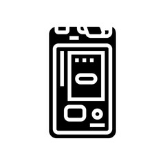 avalanche transceiver mountain skiing glyph icon vector illustration