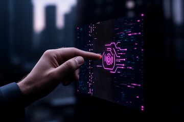 Dynamic Hand Reaching into 3D Holographic AI System with Digital Symbols