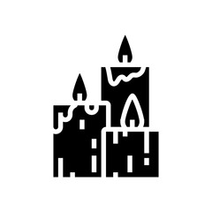 candle flame relaxation recovery wellness glyph icon vector illustration