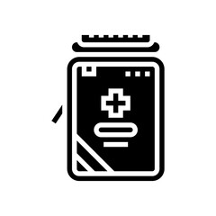 Fototapeta premium compact first aid kit ultralight hiking glyph icon vector illustration