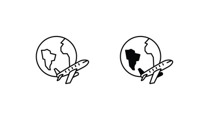 International Flight icon design with white background stock illustration