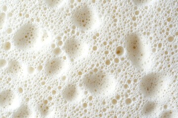 Close-up of creamy foam texture with bubbles. AI image