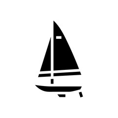 keelboat modern sailing sport glyph icon vector illustration