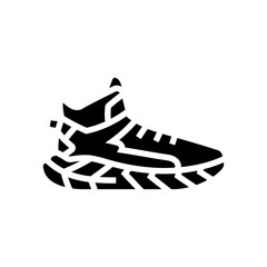 light hiking shoes footwear tourism glyph icon vector illustration