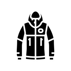 lightweight rain jacket ultralight trekking glyph icon vector illustration