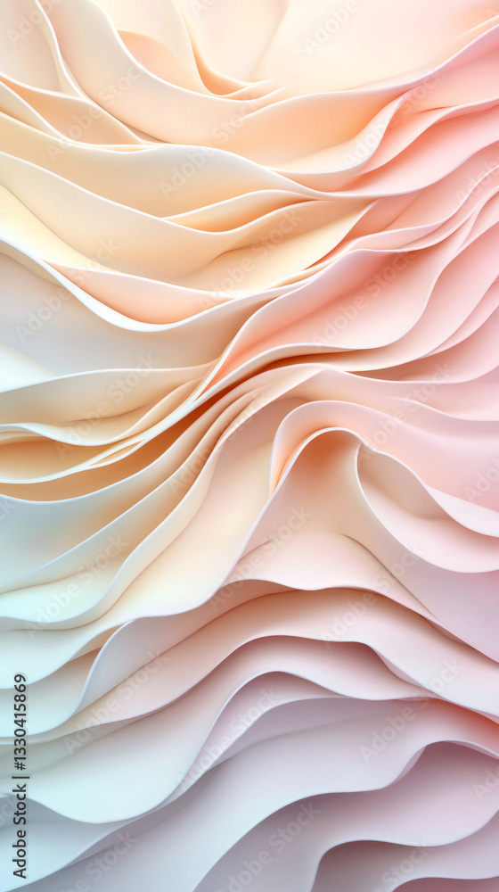 Leinwandbilder gentle pastel waves blending smoothly, forming ethereal minimalist background with serene color grad