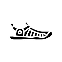 sandals trekking footwear tourism glyph icon vector illustration