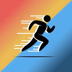 Dynamic exercise icon of a runner with motion effects &ndash; Ideal for workout applications, high-energy sports content, or health and wellness campaigns.