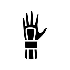 wrist kinesio tape glyph icon vector illustration
