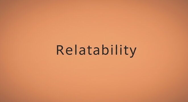 Bold 'Relatability' Typography on Vibrant Orange Background - Modern Design for Branding and Presentations.