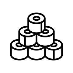 colorful rolls of kinesio tape line icon vector illustration