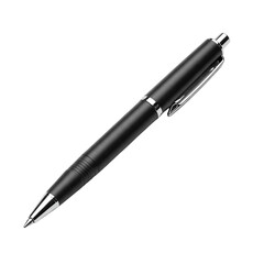 black ballpoint isolated on transparent background or white background