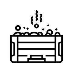 hot tub spa recovery wellness line icon vector illustration