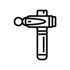 massage gun recovery wellness line icon vector illustration