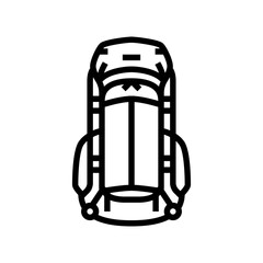straps hiking backpack line icon vector illustration