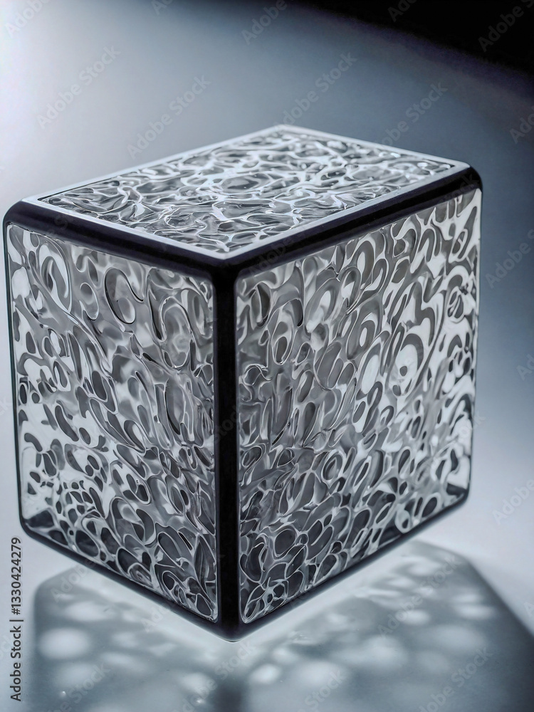 Poster rectangular object with flowing white patterns.